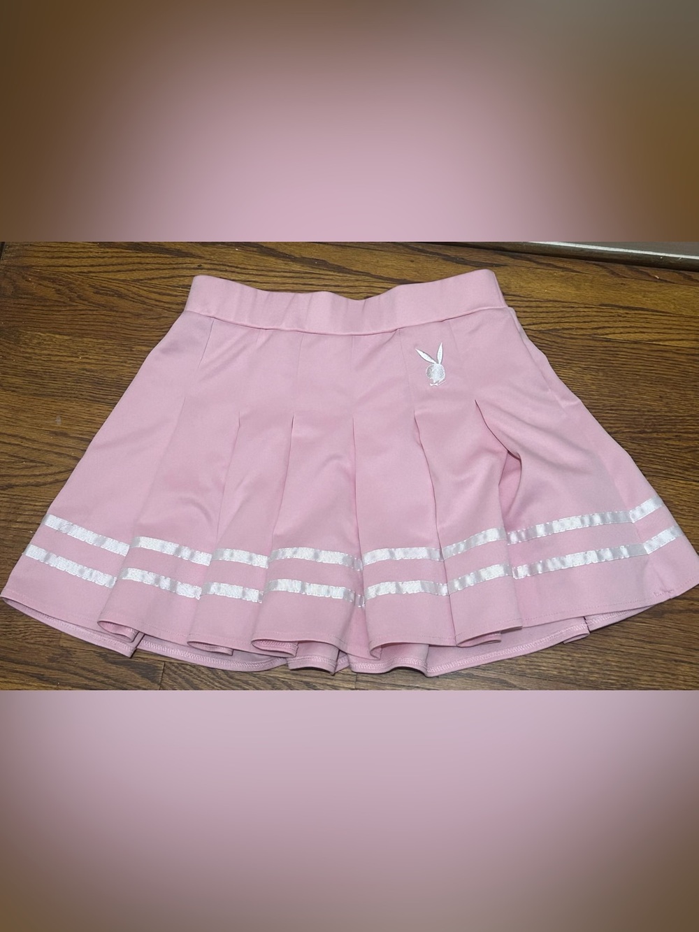 Playboy Women’s Pink Pleated Skort with Satin Trim
